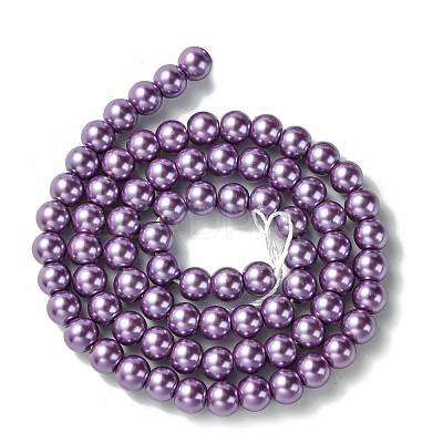 Eco-Friendly Dyed Glass Pearl Bead Strands HY-A008-6mm-RB083-1