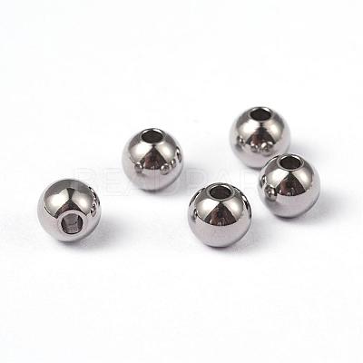 Tarnish Resistant Round 202 Stainless Steel Beads STAS-O091-A-04P-1