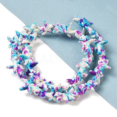 Synthetic Turquoise Dyed Beads Strands X-G-P507-04E-1