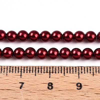 Baking Paint Pearlized Glass Pearl Bead Strands HY-N002-4mm-A13-1