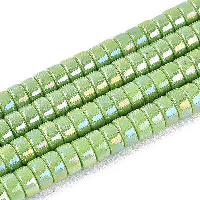 AB Color Plated Opaque Glass Beads Strands GLAA-T026-3x6mm-P05-1