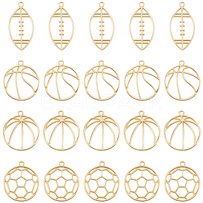 20Pcs 4 Styles Alloy Open Back Bezel Big Pendants FIND-SP0005-99-1