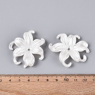 ABS Plastic Imitation Pearl Bead Caps KY-Q004-05B-1