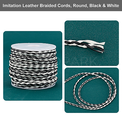 7 Yards Imitation Leather Braided Cords WL-PH0004-12-1