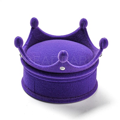 Flocking Plastic Crown Finger Ring Boxes CON-B008-01C-1
