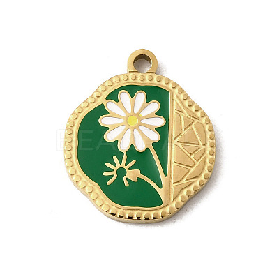 304 Stainless Steel Enamel Pendants STAS-I335-04G-06-1