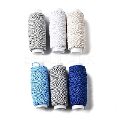 6Pcs 6 Colors Round Polyester Ultra-Thin Elastic Thread for Sewing Machines EW-K001-01D-0.5mm-1