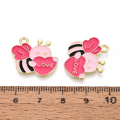 Valentine's Day Alloy Enamel Pendants ENAM-T023-13B-1