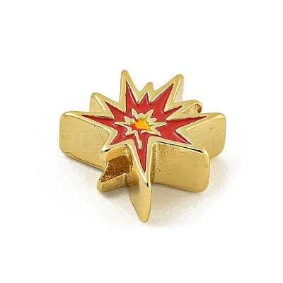 Rack Plating Brass Enamel Beads KK-U029-22G-09-1