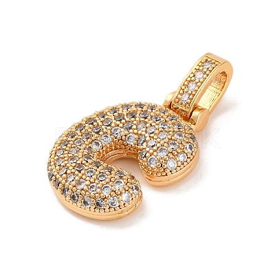 Brass Micro Pave Cubic Zirconia Pendants KK-C076-29C-G01-1