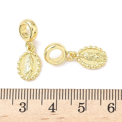 Brass Religion Virgin Mary European Dangle Charms KK-B141-15G-1