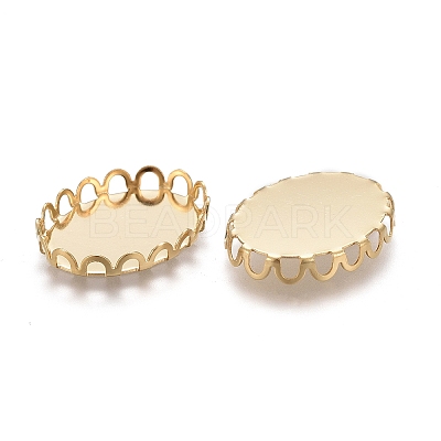 304 Stainless Steel Cabochon Settings X-STAS-P249-13A-G-1