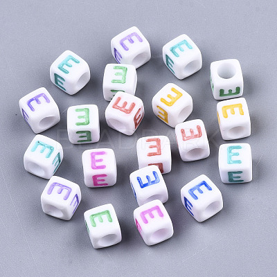 Opaque White Acrylic Beads SACR-R252-02E-1