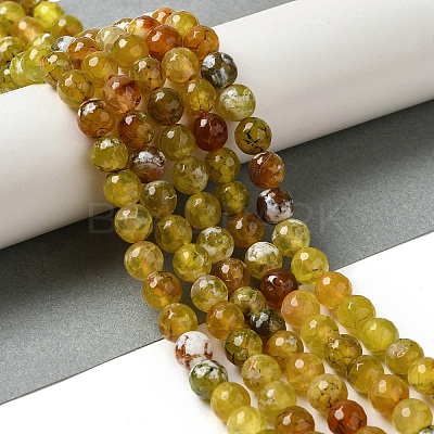 Dyed & Heated Natural Fire Crackle Agate Beads Strands G-P539-B01-13-1
