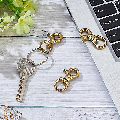 Brass Swivel Snap Hook Clasps FIND-WH0817-108G-1