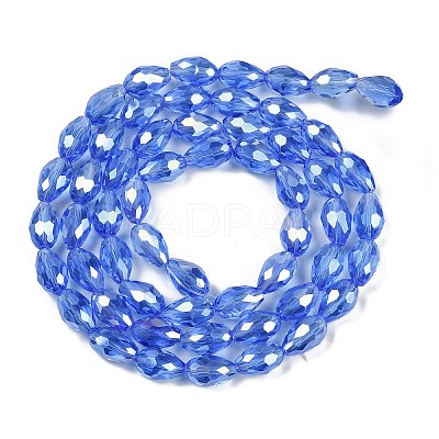 Transparent Electroplate Glass Beads Strands EGLA-N013-T6mm-B10-1