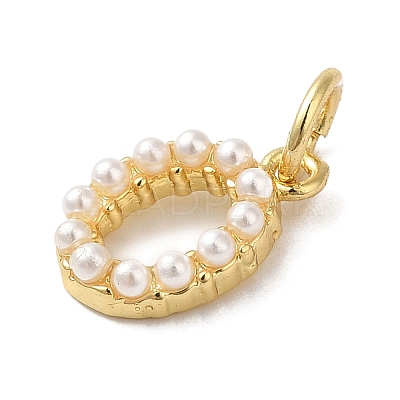 Rack Plating Brass with ABS Plastic Imitation Pearl Charms KK-B092-30O-G-1
