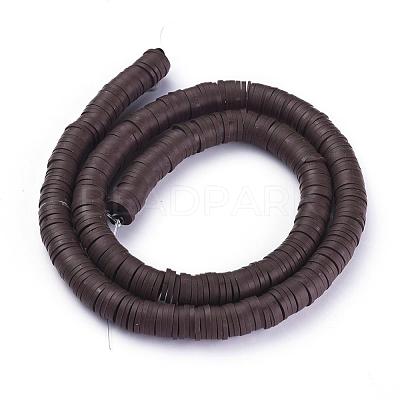 Flat Round Handmade Polymer Clay Bead Spacers CLAY-R067-3.0mm-38-1