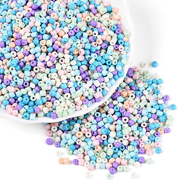 8/0 Baking Paint Glass Seed Beads SEED-S003-KM-01-1
