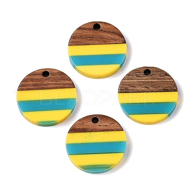 Epoxy Resin & Walnut Wood Pendants RESI-N039-121A-1