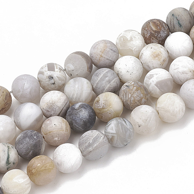 Natural Bamboo Leaf Agate Beads Strands X-G-T106-027-1
