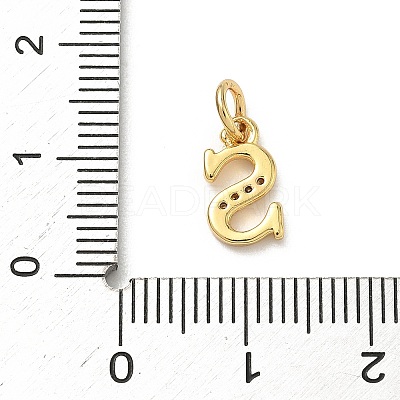 Brass Micro Pave Cubic Zirconia Charms KK-I382-03G-S-1