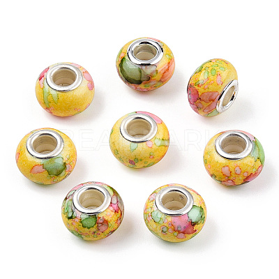 Opaque Resin European Beads RPDL-T003-09-1
