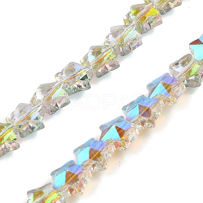 Electroplate Transparent Glass Beads Strands EGLA-U004-03A-HP02-1