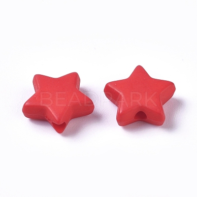 Opaque Acrylic Beads SACR-WH0002-07J-1