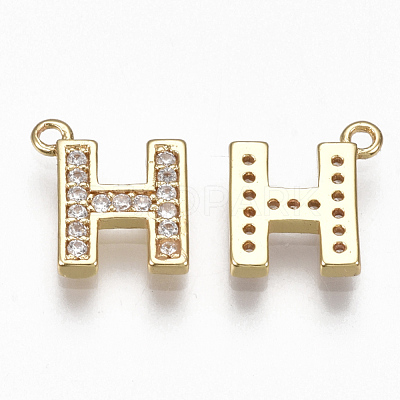 Brass Cubic Zirconia Charms KK-S348-330H-1