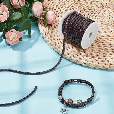 4-Ply Round Imitation Leather Braided Cord LC-WH0003-10D-1