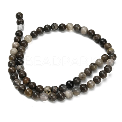 Natural Volcanic Agate Beads Strands G-G305-A01-6mm-1
