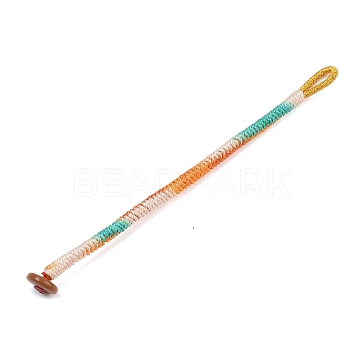 Handwoven Gradient Braided Polyester Cord Pendant Decorations HJEW-F026-01D-1