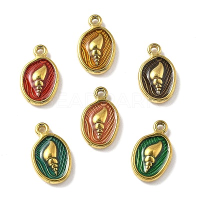 304 Stainless Steel Enamel Pendants STAS-D369-22G-1