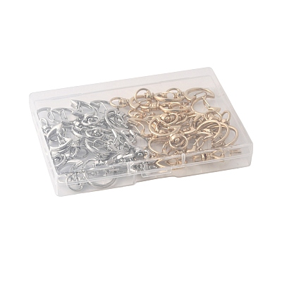 40Pcs 2 Colors Alloy Swivel Snap Hook Clasps FIND-FS0004-73A-1