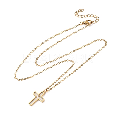 Cross 201 Stainless Steel Mustard Seed Pendant Necklaces for Women WG511AE-01-1