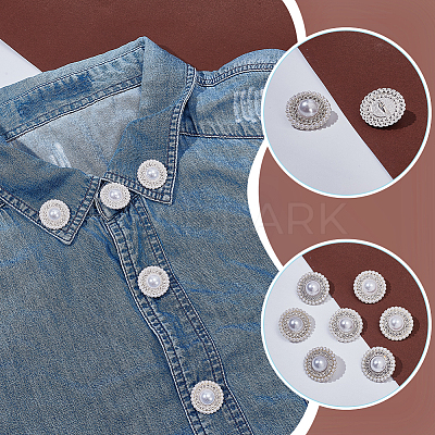 36Pcs 1-Hole Zinc Alloy Shank Buttons BUTT-AR0001-30-1