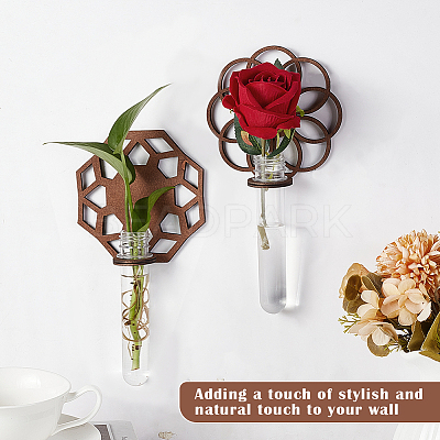 2 Sets 2 Styles Wall Hanging Terrarium Planter with Plastic Tube ODIS-GA0001-53C-1