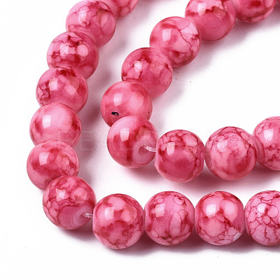 Baking Paint Glass Beads Strands X-DGLA-S115-8mm-S76-1