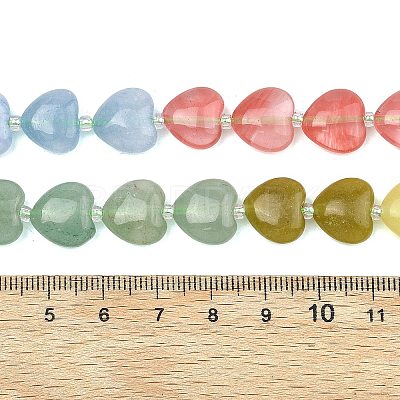 Gradient Color Cherry Quartz Glass & Natural Dyed White Jade & Lemon Jade & Green Aventurine Beads Strands G-B185-A15-1