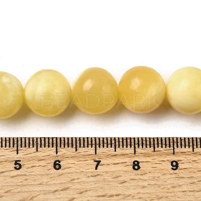 Natural Yellow Jade Beadd Strands G-A274-A01-12mm-1