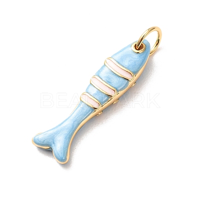 Brass with Enamel Pendants KK-CBA2F11-03G-03-1