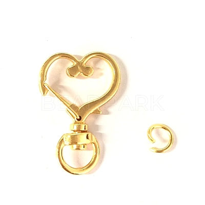 Heart Alloy Swivel Clasps PURS-PW0001-429G-1