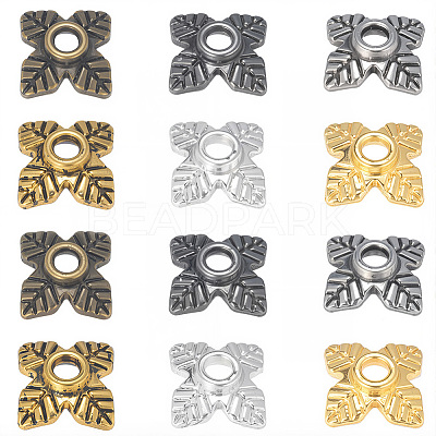 600Pcs 6 Colors Tibetan Style Alloy Bead Caps TIBEB-PA0001-07-1