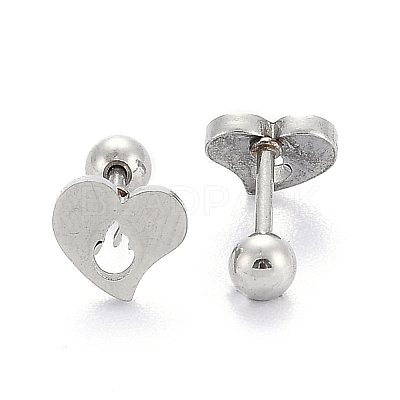 Tarnish Resistant 201 Stainless Steel Barbell Cartilage Earrings EJEW-R147-36-1