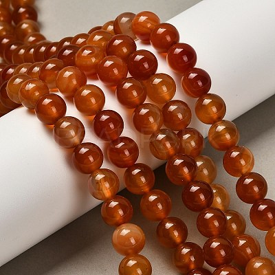 Dyed Natural Red Agate Beads Strands G-G203-10H-10mm-1