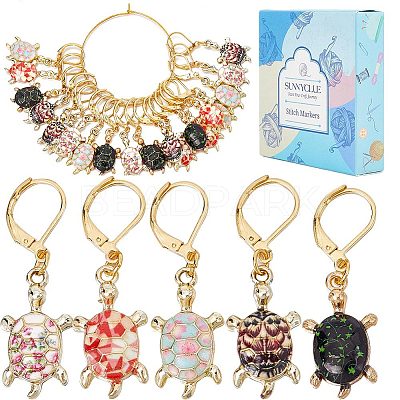 Tortoise Locking Stitch Markers HJEW-SC0001-39-1