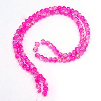 Baking Paint Crackle Glass Bead Strands CCG-S001-6mm-M-1