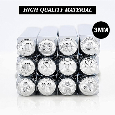 1 Set 40cr Steel Stamps AJEW-BC0001-71-1