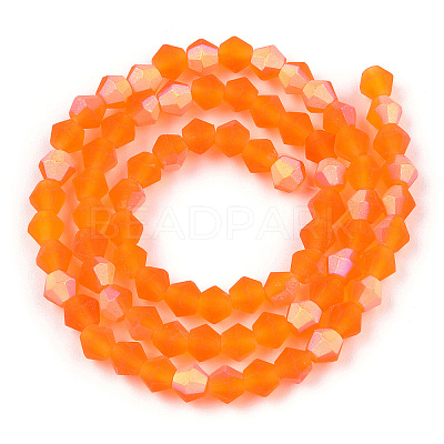 Imitate Austrian Crystal Bicone Frosted Glass Beads Strands GLAA-F029-TM3mm-A11-1